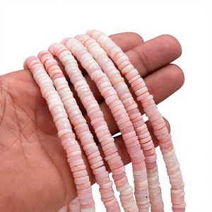 Cuentas facetadas de ópalo rosa AAA en forma de neumático Heishi de 6 mm y 7 mm, cuentas de piedras preciosas naturales en hilo de 16 pulgadas de largo para la fabricación de joyas al por mayor - Product Image 1
