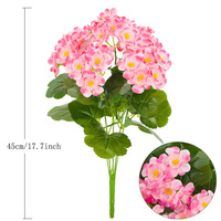Bunga Geranium Buatan Simulasi Tinggi Kualitas Pabrik Grosir, Ukuran Kecil, untuk Dekorasi Panggung Pernikahan dan Lanskap, Bahan Sutra, Gaya Modern