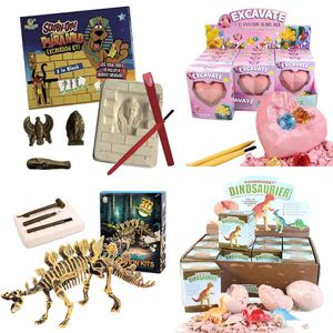 Kit d'excavation de diverses œufs de dinosaures en plâtre, trésor de fossiles et de gemmes, kit éducatif d'archéologie, jouets d'excavation - Product Image 3