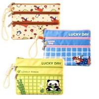 Porte-cartes d'identité portable mignon de style dessin animé, étui à cartes de voyage, sac à documents grande capacité, format A5, matériau opaque