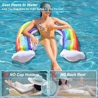 Chaise Flottante Gonflable pour Fêtes de Fin d'Année, Vacances à la Plage, au Lac ou à la Piscine, pour Adultes et Enfants
