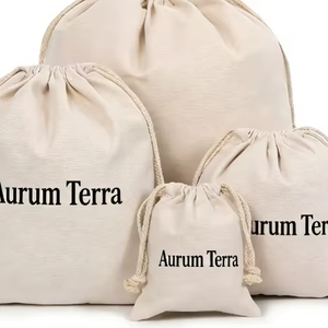 Bolsa de Lona Pequeña con Cordón, para Zapatos, a Prueba de Polvo, con Logotipo OEM Impreso, de Algodón Orgánico para Viaje - Product Image 1