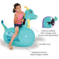 Bouée gonflable en PVC épaissi en forme de dragon, flotteur de piscine robuste en vinyle avec poignées pour enfants, jouet aquatique