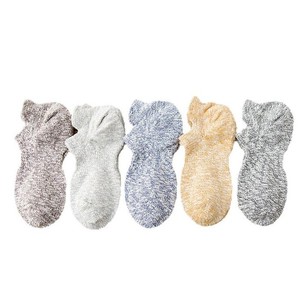 Chunky Cotton Men's Ankle Socks Light Gray Solid Color Sweat Absorbent Casual Wear - Product Image 5