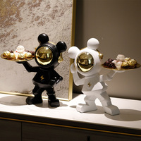 Statue d'astronaute de style européen en résine avec plateau et meuble de rangement pour table basse, salon, décoration de fête