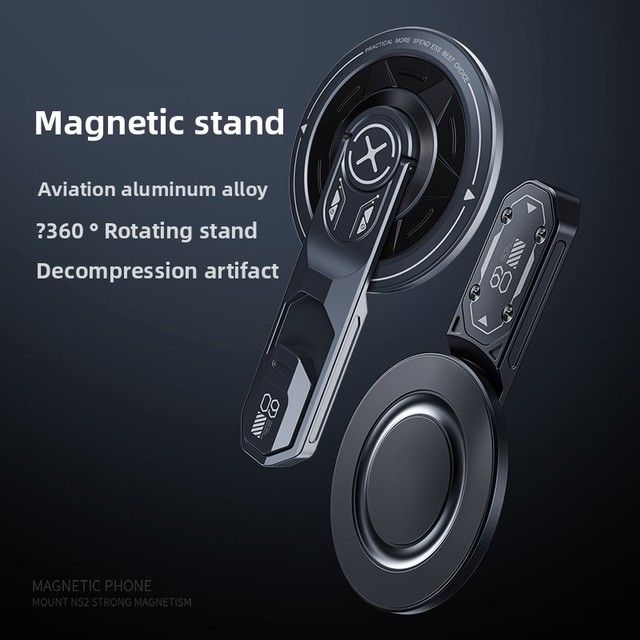 Cross-Border 360-Degree Rotating Multi-Functional Desktop Mobile Phone Holder New Double-Sided Magnetic for Magsafe Ring Buckle