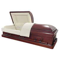 Ataúd de Nogal Sólido de Lujo: Artículos Funerarios de Estilo Americano con Interior Totalmente Personalizable y Detalles Exteriores Exquisitos
