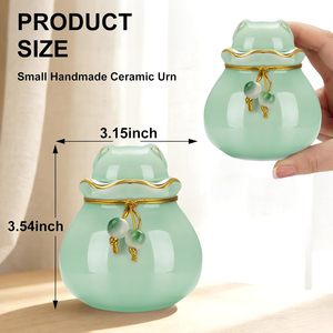 Urne commémorative miniature <span class=keywords><strong>personnalisée</strong></span> en <span class=keywords><strong>céramique</strong></span> pour cendres de chat ou de chien, petite boîte décorative pour cendres funéraires - Product Image 2