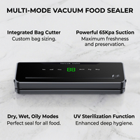 65kPa 120W 30cm 4L/min coupe-sac tuyau externe sec humide ecran LED menage machine sous vide soudeuse emballage alimentaire