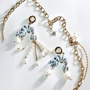 Nuova collana <span class=keywords><strong>con</strong></span> ciondolo a forma di gamberetti marini <span class=keywords><strong>con</strong></span> catena a clavicola 18k Color oro ritenzione stile migliorato - Product Image 3