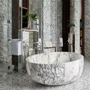 อ่างอาบน้ำแบบลอยตัวทันสมัยขัดเงาเป็นมิตรกับสิ่งแวดล้อมพร้อมหินอ่อนสีขาว <span class=keywords><strong>Pandora</strong></span> สำหรับใช้ในโรงแรม - Product Image 3