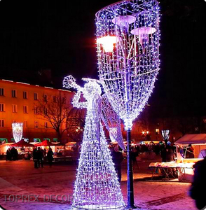 Toprex extérieur anges de noël avec trompettes luci jardin led lumière vacances anges décoratifs lumières décoration pour Noël - Product Image 3