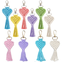 Handgeweven macrame hart sleutelhanger Boheemse kwast sleutelhanger vrouwen vriendinnen moeder verjaardag kerstcadeau sleutelhangers autosleutel tas charmes