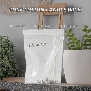 Bougie en cire de soja faite à la main, 100% coton, écologique, non toxique, biologique, à fibres longues, pré-enduite, sans fumée, à combustion lente, résistante à la chaleur - Product Image 2