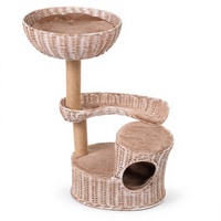 Arbre à chat en osier avec nid, jouet pour chat, griffoir universel quatre saisons