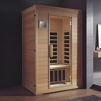 Sauna infrarouge intérieur moderne et traditionnel pour 4 personnes, bain de vapeur humide, cèdre rouge, baignoire spa préfabriquée, thermostat inclus