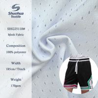 Tela para Pantalones Cortos Deportivos, 100% Poliéster Reciclado, Tejido de Malla Elástica Transpirable de 170 g/m², Secado Rápido para Hombre y Mujer