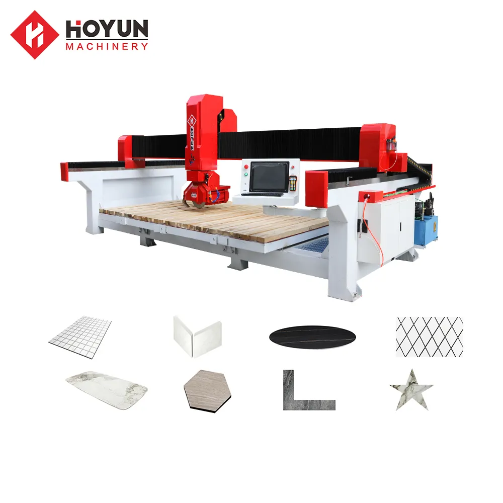 Hongyi five-axis bridge saw stone cutting machine used for decoration marble tile