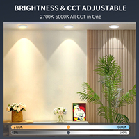 Spots LED encastrés au plafond de 3 pouces, 4 pouces, 7W, 10W, CCT, avec module d'éclairage intelligent contrôlable par l'application Alexa