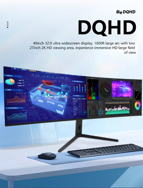 49 Inch Curved Gaming Monitor 4k 5k 75hz 144hz Gamer Ultra Wide Curved Monitor for Esports