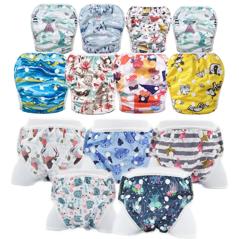 Fuyu Vente en gros de couches de natation respirantes et imperméables imprimées d'animaux pour bébés et enfants