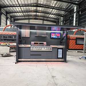 Modular Outdoor Kitchen <b>Stainless</b> <b>Steel</b> Quartz Countertop Garden Set Integrated <b>Barbecue</b> System - Product Image 3
