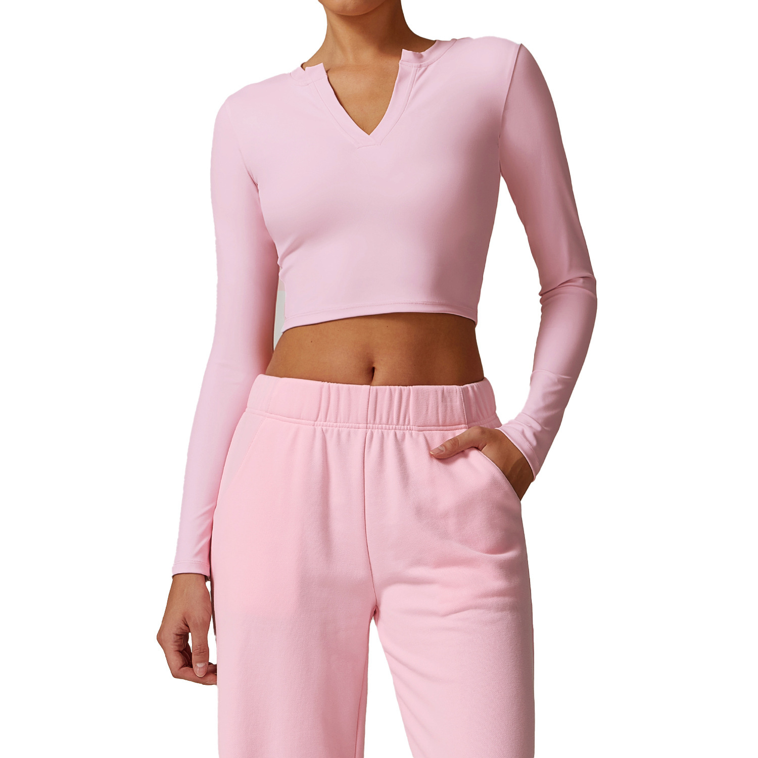 Tight Long Sleeve Yoga Top Stretchy Skinny Training Fitness Clothing for Outdoor Sports Comfortable