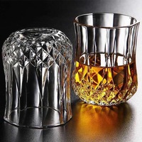 Verre à whisky rond ondulé transparent de 210 ml pour spiritueux et whisky