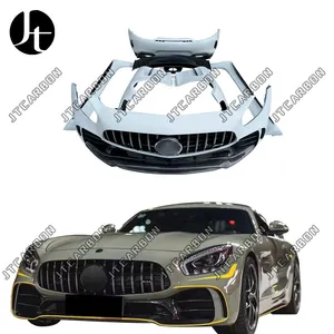 碳纤维前保险杠后扩散器侧裙尾扰流板，适用于奔驰AMG GT GTS车身套件Grt风格汽车配件