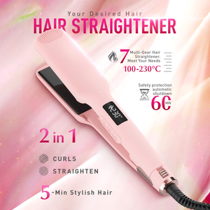 Nuovo Piastra per Capelli Elettrica 2 in 1 Ulelay con Display LCD in Nano Titanio, Arricciacapelli e Piastra Lisciante per Casa e Salone, con Indicatore di Temperatura per Hotel - Product Image 2