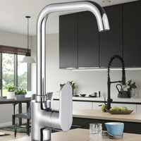 Robinet de cuisine moderne en alliage de zinc, monocommande électrique avec douchette extractible, finition chromée, cartouche céramique thermostatique, pour montage sur plan XC