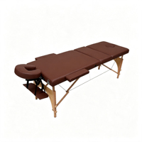 Vente en gros d'usine : table de massage pliante en bois à trois sections, table de massage portable pour esthétique, table pour extensions de cils, table de physiothérapie