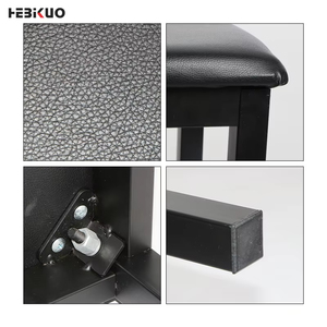 Taburete de <span class=keywords><strong>música</strong></span> para teclado de cuero Pu de hierro profesional, Banco de Piano negro, accesorios para instrumentos musicales, Q-90H - Product Image 4