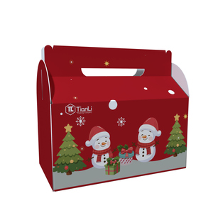 Diseño personalizado para llevar Cupcake caja de papel <span class=keywords><strong>Happy</strong></span> <span class=keywords><strong>Meal</strong></span> caja de embalaje de alimentos caja de <span class=keywords><strong>regalo</strong></span> de Navidad con asa - Product Image 1