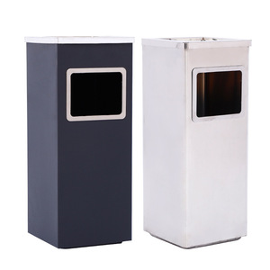 Cubo de basura de acero inoxidable Ruixiang con cenicero 24x24x61, de suelo, para vestíbulo de hotel o pasillo. - Product Image 2