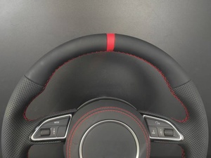 <span class=keywords><strong>Volant</strong></span> sport personnalisé <span class=keywords><strong>S</strong></span> <span class=keywords><strong>line</strong></span> pour <span class=keywords><strong>Audi</strong></span> A3 A4 A5 A6 Q3 <span class=keywords><strong>Q5</strong></span> Q7 TT, cuir perforé avec surpiqûres rouges - Product Image 3