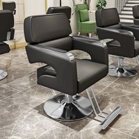 Fauteuils de barbier modernes en cuir doré, hydrauliques, inclinables, design ergonomique, rotation à 360 degrés, hauteur réglable, salon de beauté