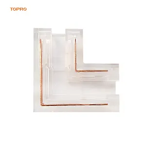 Topro 10mm צורת L מחבר עבור COB led רצועת אור 2 פין, שקוף Gapless מחבר
