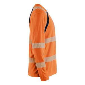 Blaklader-359910135389XS Hi-Vis เสื้อยืดแขนยาวป้องกันรังสียูวีสีส้ม/สีกรมท่า-7330509932674 HI-VIS Workwear - Product Image 4