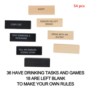 ألعاب حفلات للكبار مخصصة ، ألعاب خشبية ، ألعاب تكديس ألواح الشرب ، كتل برج الشرب - Product Image 3