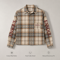 Chemises pour hommes personnalisées, vintage, à manches longues, boutonnées, à motif brodé, style streetwear décontracté, coupe oversize, à carreaux et ornées