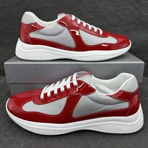 Men's Lace-up Sports Running Shoes Patent Leather Mesh <b>Trainer</b> Fashion Trend - Product Image 2