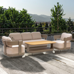 Bộ ghế <span class=keywords><strong>sofa</strong></span> ngoài trời bằng gỗ tếch nguyên khối, chống thấm nước, kết hợp nhiều món, dùng cho biệt thự, chống nắng, thích hợp cho sân vườn - Product Image 1