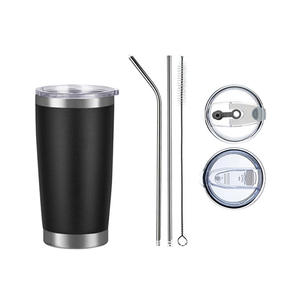 Ensemble de gobelets isolés sous vide en acier inoxydable à double paroi, paquet de 48, 20 oz, noir - Product Image 1