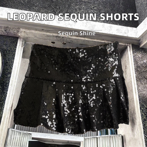 Women Leopard Print Satin Hot <b>Pants</b> Elastic Waist <b>Sequin</b> Party Club Streetwear OEM Manufacturer - Product Image 2