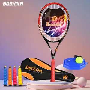 Yüksek kaliteli Boshika hafif eğitmen tek hattı ile erkekler ve kadınlar için tenis raketi tam karbon Fiber tenis raketi