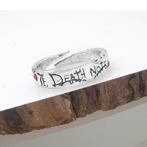 19 Designs Bijoux Accessoires Anime Death Note <span class=keywords><strong>DBZ</strong></span> Anneau Alphabet Bague Vintage Antique Argent Ouverture Anneau Réglable - Product Image 4