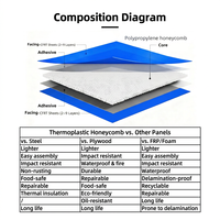 Panneau composite alvéolaire sandwich sans formaldéhyde, recyclable et inertes chimiquement pour projets de plateformes de camping-cars