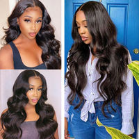 Perruque en cheveux humains naturels HD Full 360 13*6 Lace Frontal pour femmes noires, perruque brésilienne en cheveux vierges avec fermeture Lace Front