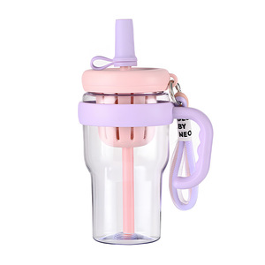 Plastic Drinkware With <b>Tea</b> <b>Infuser</b> Portable Handle Travel Mug Fruit <b>Tea</b> Cup <b>For</b> Home Office Use - Product Image 5